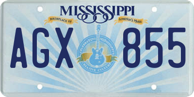 MS license plate AGX855