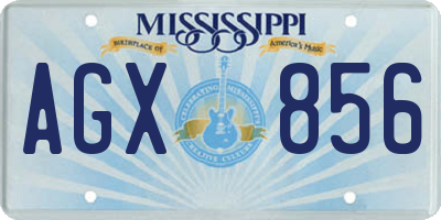MS license plate AGX856