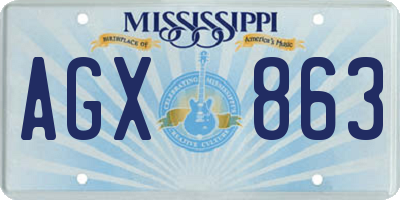 MS license plate AGX863