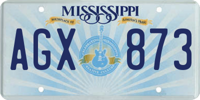 MS license plate AGX873