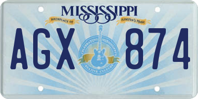MS license plate AGX874
