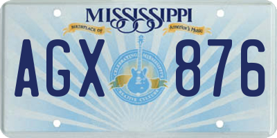 MS license plate AGX876