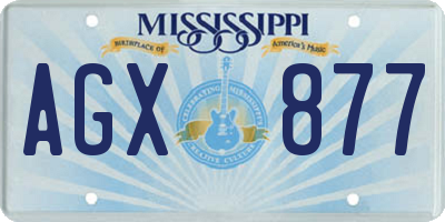 MS license plate AGX877