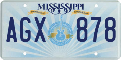 MS license plate AGX878