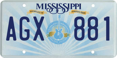 MS license plate AGX881
