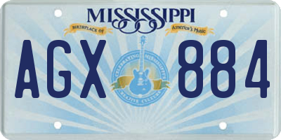 MS license plate AGX884