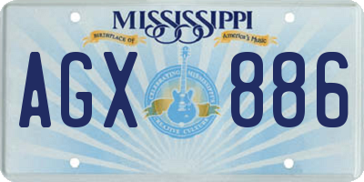 MS license plate AGX886