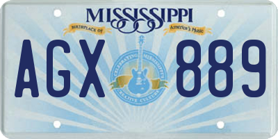 MS license plate AGX889