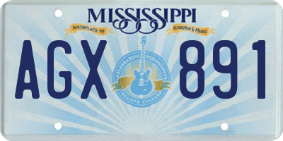 MS license plate AGX891