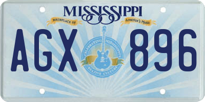 MS license plate AGX896