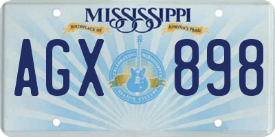 MS license plate AGX898
