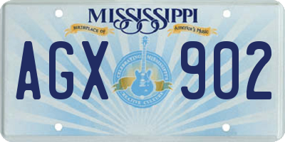 MS license plate AGX902