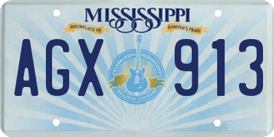 MS license plate AGX913