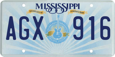 MS license plate AGX916