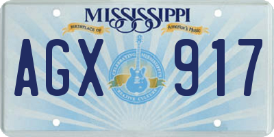 MS license plate AGX917