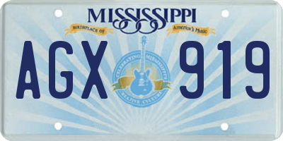 MS license plate AGX919