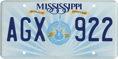MS license plate AGX922