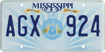 MS license plate AGX924