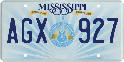 MS license plate AGX927