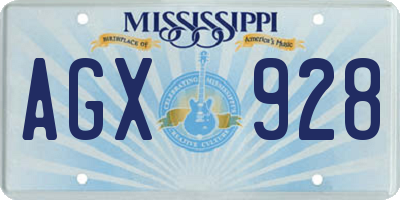 MS license plate AGX928