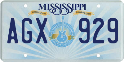 MS license plate AGX929