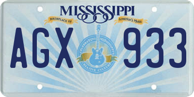 MS license plate AGX933