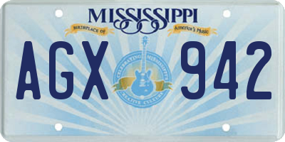 MS license plate AGX942
