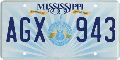 MS license plate AGX943