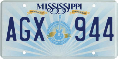 MS license plate AGX944