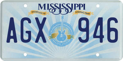MS license plate AGX946