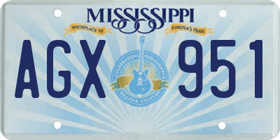 MS license plate AGX951