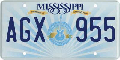 MS license plate AGX955