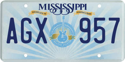 MS license plate AGX957
