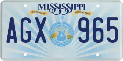 MS license plate AGX965