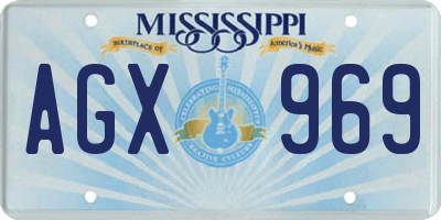 MS license plate AGX969