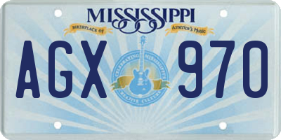 MS license plate AGX970
