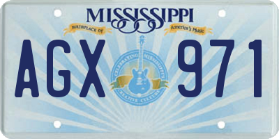 MS license plate AGX971