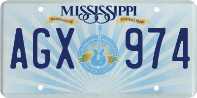 MS license plate AGX974