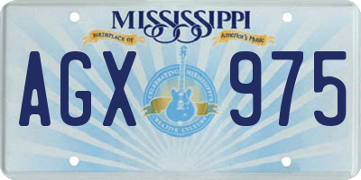 MS license plate AGX975