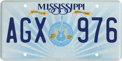 MS license plate AGX976