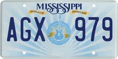 MS license plate AGX979
