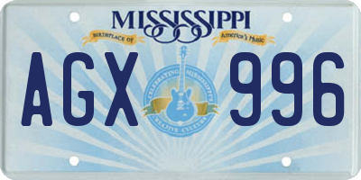 MS license plate AGX996
