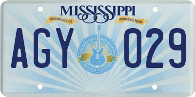 MS license plate AGY029