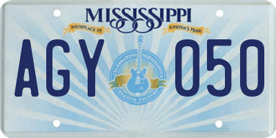 MS license plate AGY050