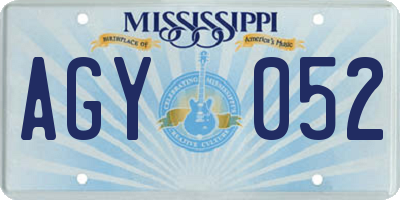 MS license plate AGY052