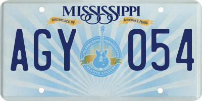 MS license plate AGY054