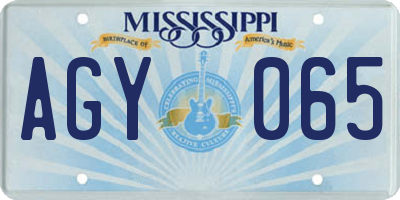 MS license plate AGY065