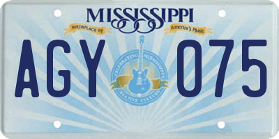 MS license plate AGY075