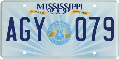 MS license plate AGY079