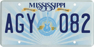 MS license plate AGY082